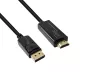 Preview: DisplayPort to HDMI cable, DP 20pin to HDMI plug, resolution max. 1920x1080p at 60Hz, black, DINIC polybag, 1m